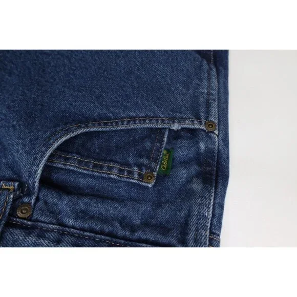 Vintage Cabelas Mens 36x32 Faded Fleece Lined Wide Leg Denim Jeans Blue Cotton